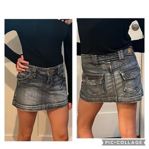 SeeThru Soul, denim skirt, medium blue, size 28
